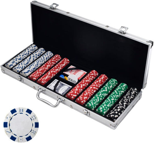 Poker Chip Set - 500 Casino Chips for Texas Hold'em Fun