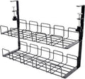 Under Desk Cable Management Tray 2-Storey No Drill - Retractable