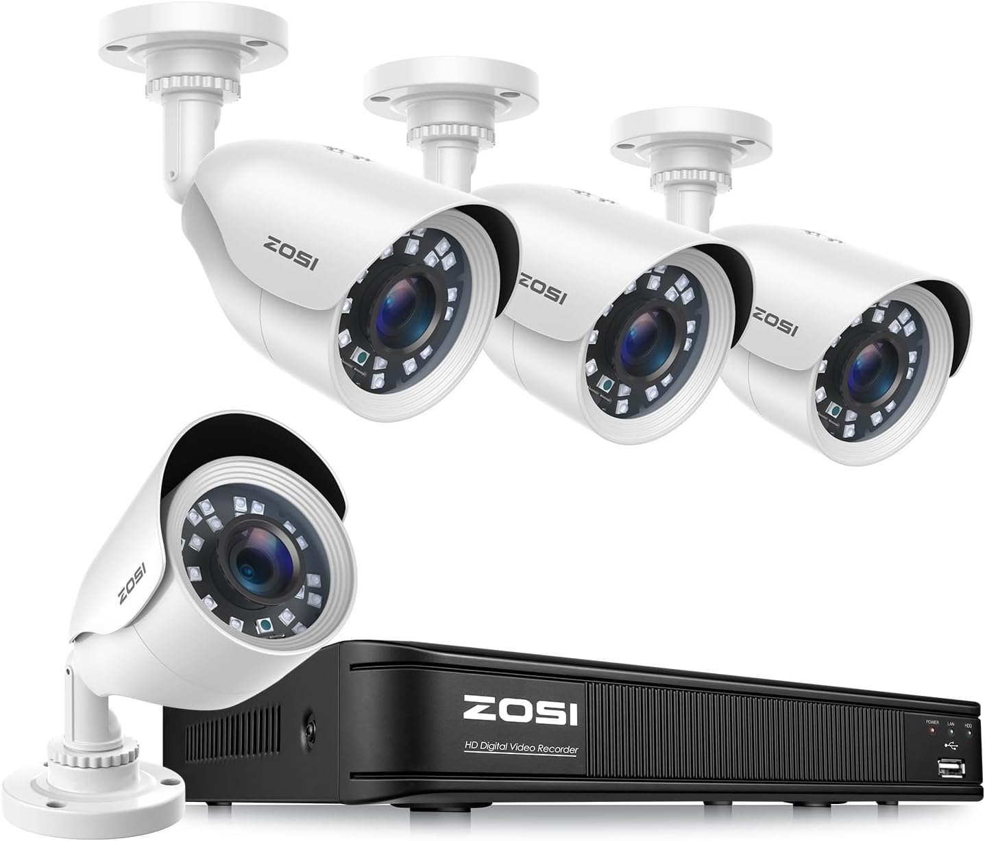 ZOSI H.265+ 1080p Home Security Camera System with DVR