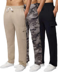 Mens Tech Fleece Open Bottom Cargo Sweatpants - Comfortable, Warm Fit
