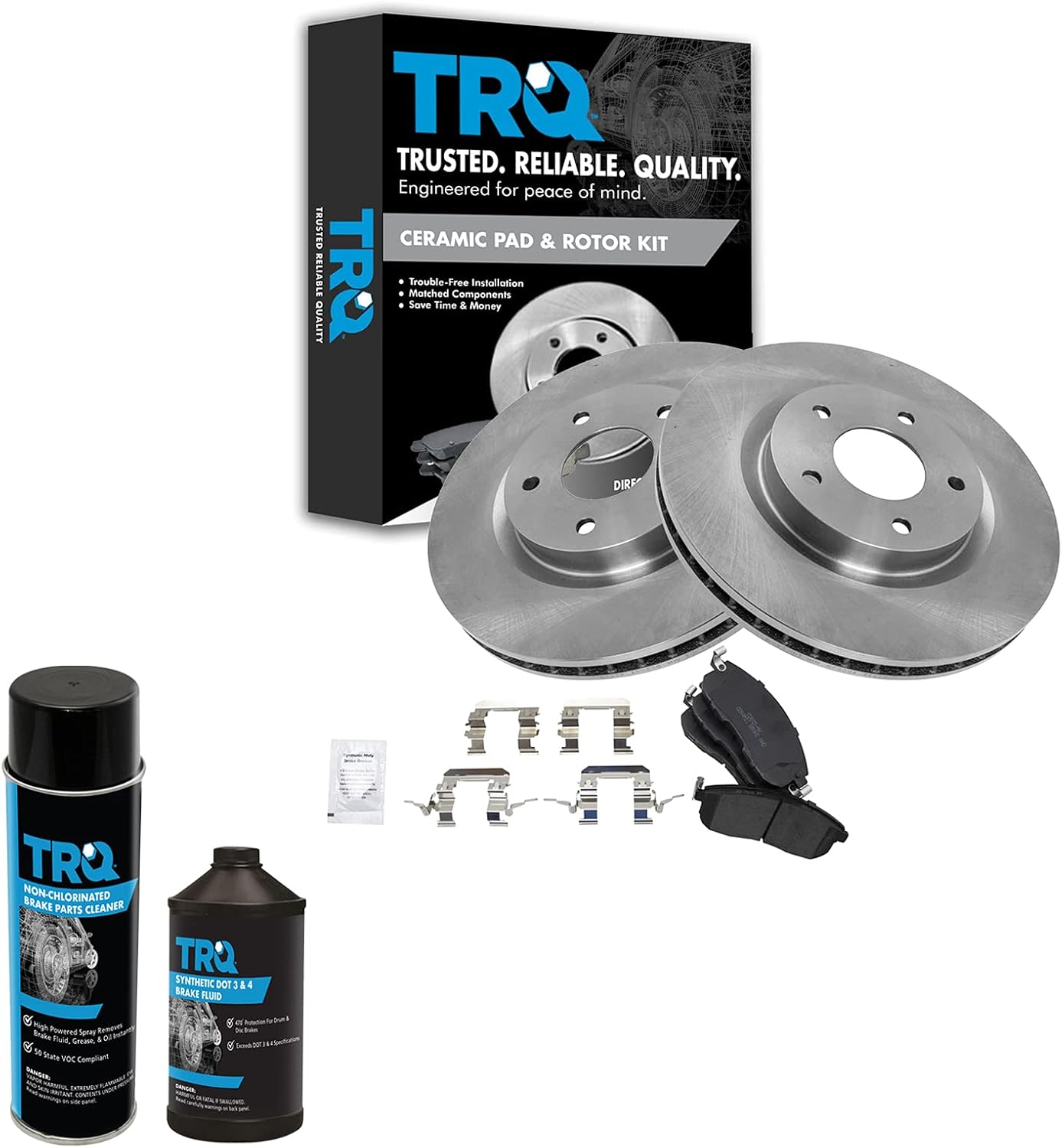 TRQ Front Brake Pad & Rotor Kit for 2007-2012 Nissan Sentra