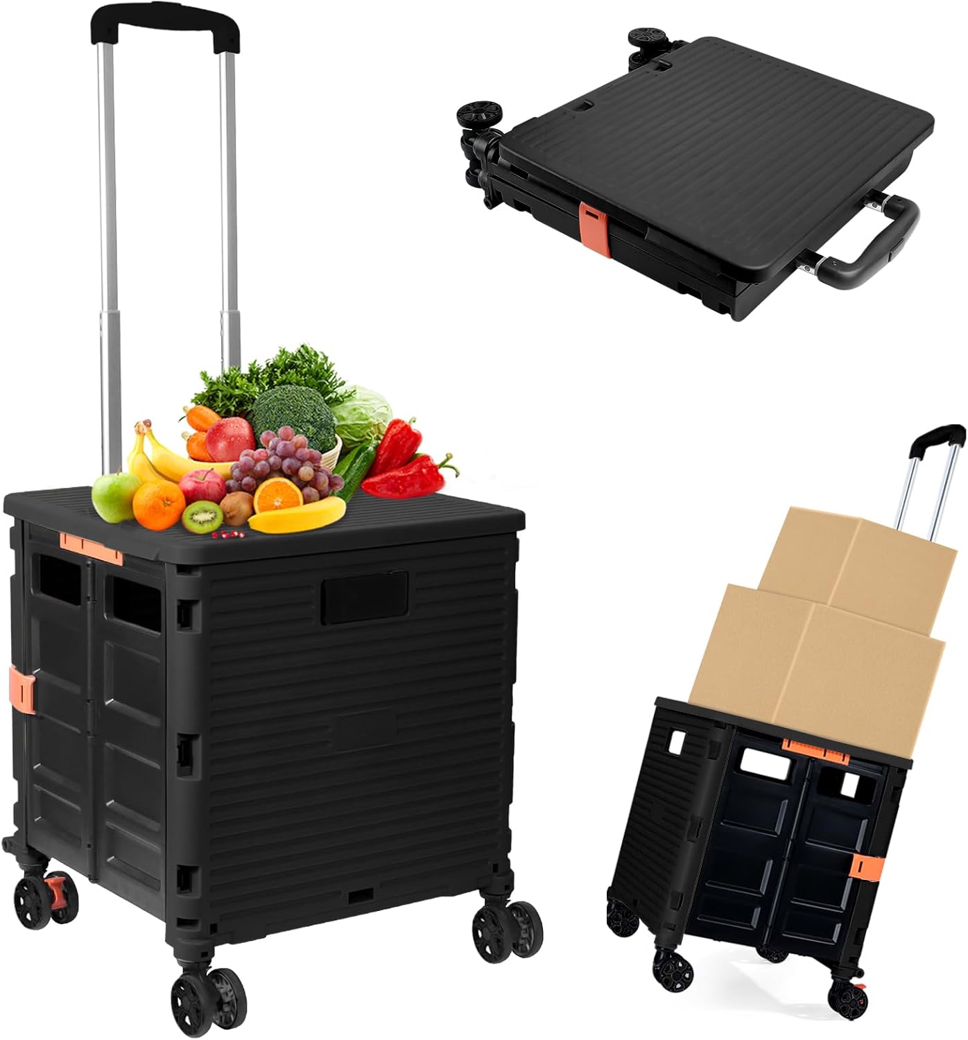Foldable Utility Cart for Shopping and Travel - Portable Handcart