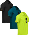 ZITY Mens Polo Shirt 3-Pack - Performance Golf & Casual Shirts