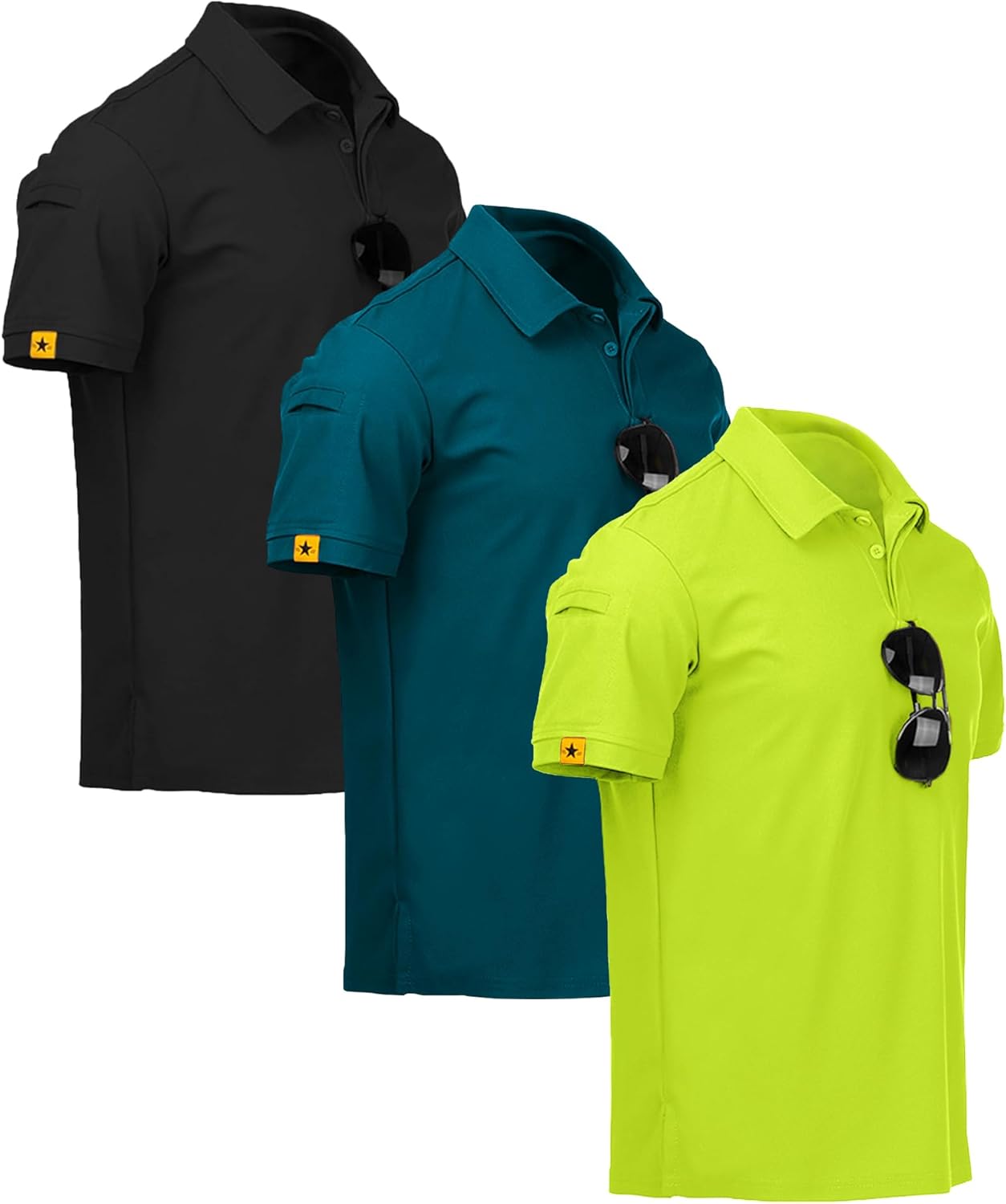 ZITY 3 Pack Mens Polo Shirt Short Sleeve for Sports and Casual