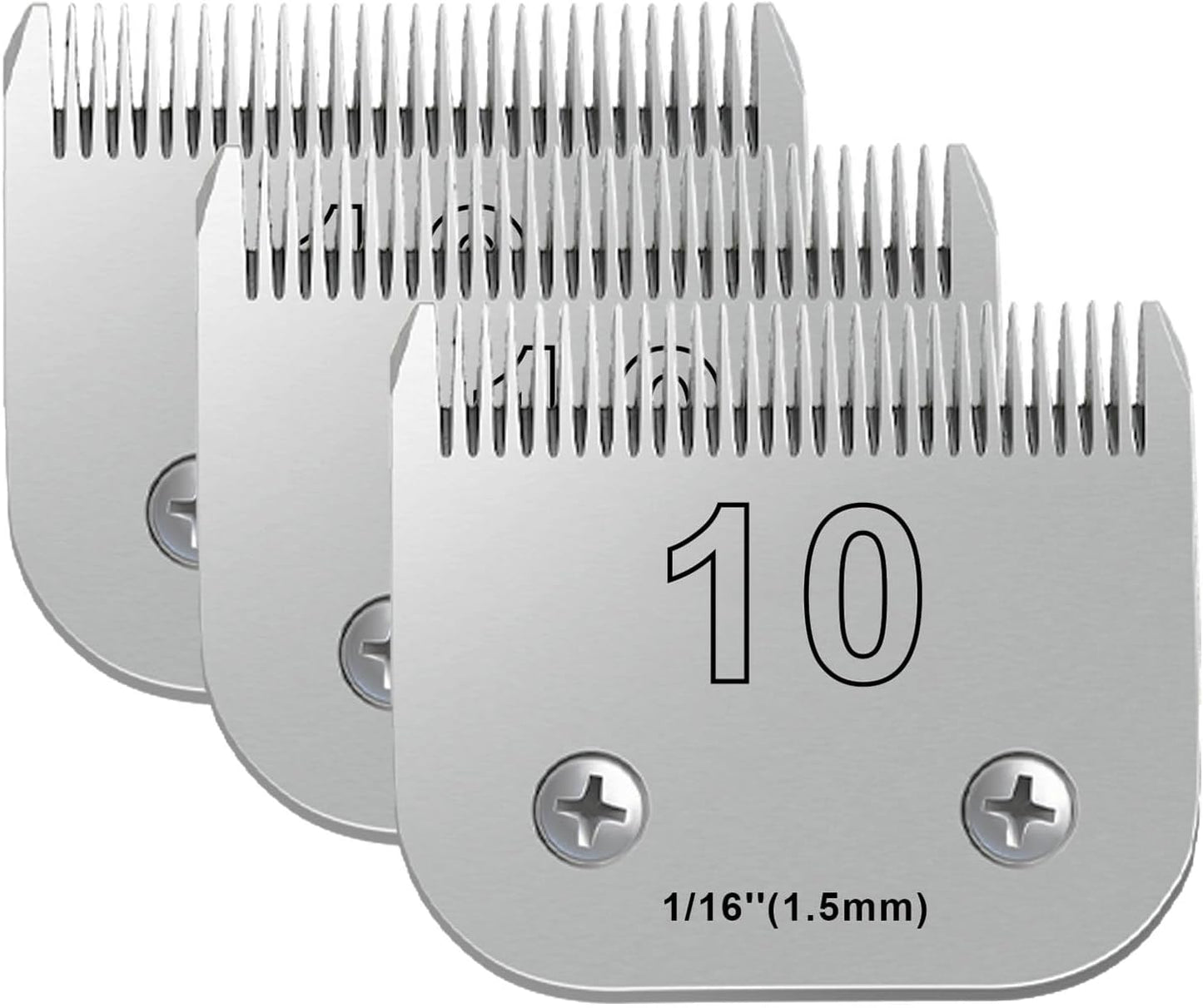 3PCS #10 Dog Grooming Blades for Andis, Oster, Wahl Clippers