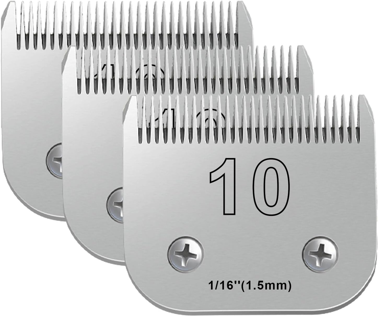 3PCS #10 Dog Grooming Blades for Andis, Oster, Wahl Clippers