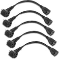 2-Outlet Short Extension Cord 1 ft 5 Pack - Compact Outlet Expander