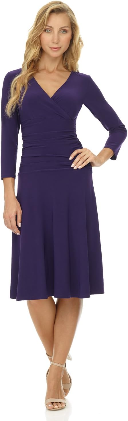Rekucci Women's Slimming 3/4 Sleeve Fit-and-Flare Dress Review