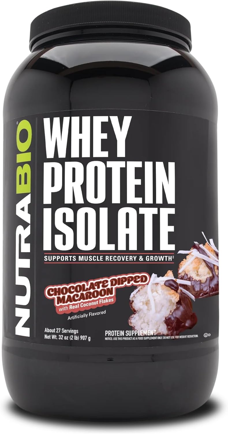 NutraBio 100% Whey Protein Isolate Powder for Muscle Growth