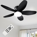 Small Ceiling Fans with Lights 35 in Flush Mount - Low Profile Bedroom