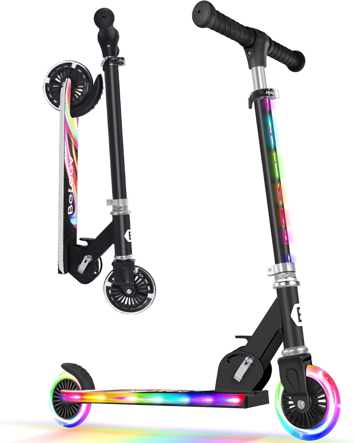BELEEV V2 Kids Scooter with Light-Up Wheels for Ages 3-12