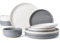 Famiware Milkyway Plates and Bowls Set for 4 - Durable Stoneware