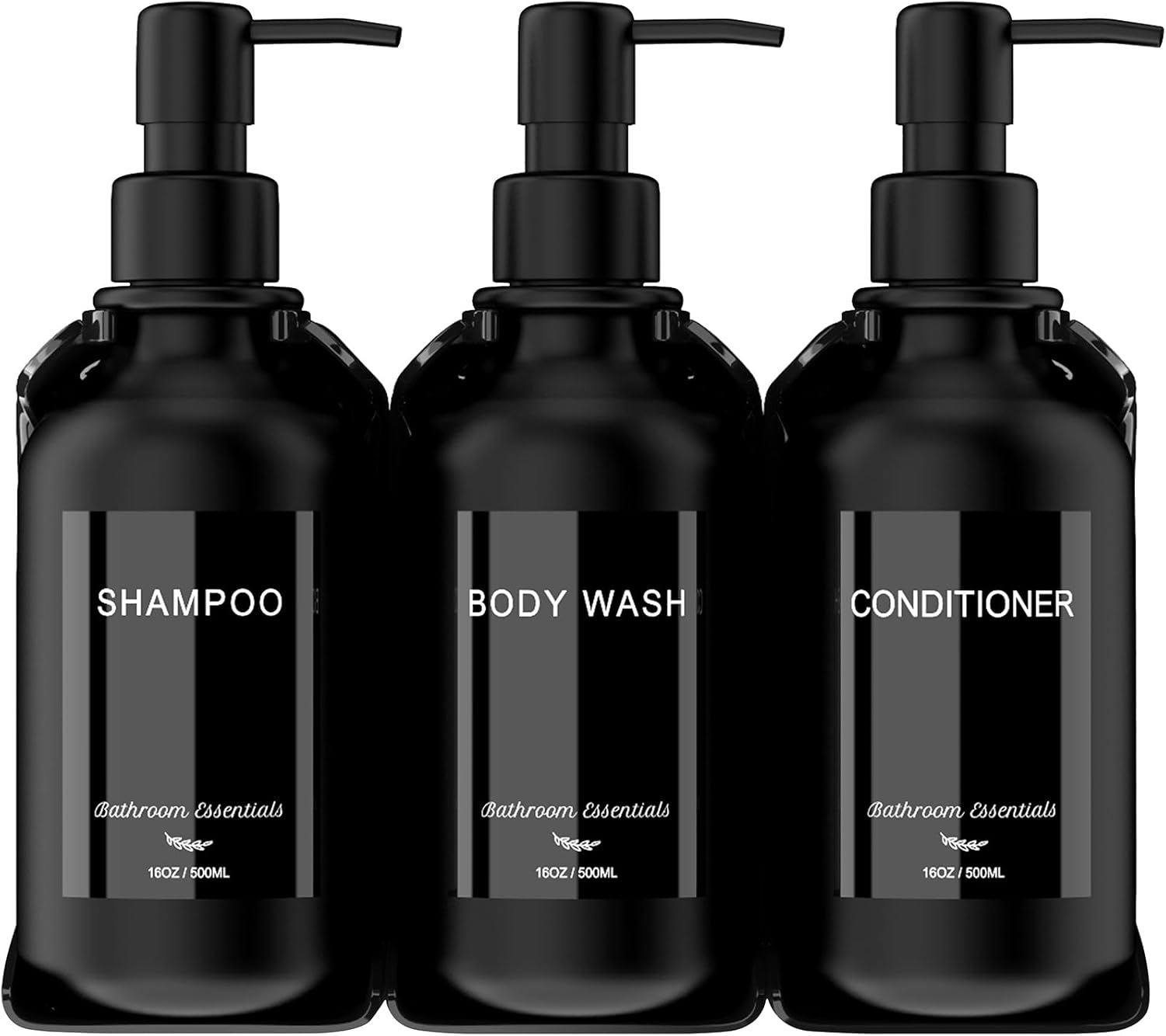 Stylish 3-Chamber Shower Dispenser Set - No Drill Installation
