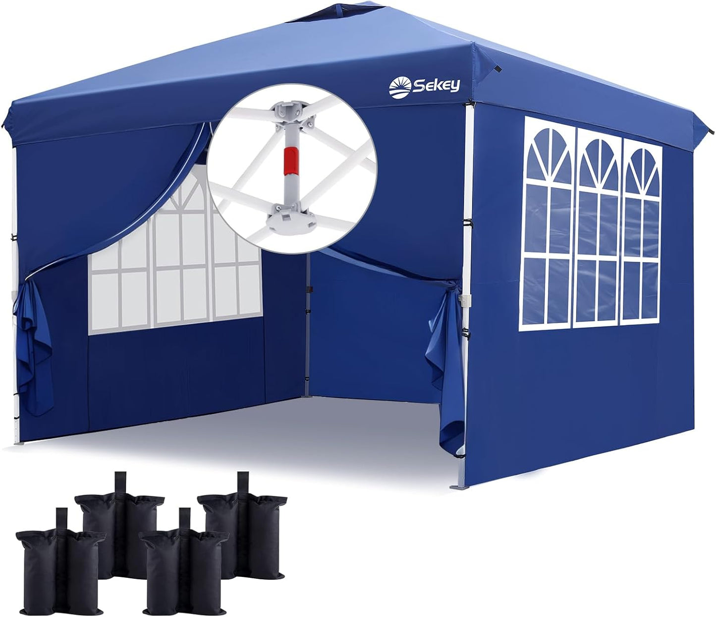10x10 Pop Up Canopy with Sidewalls for Instant Shade Events
