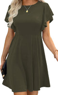 Happy Sailed Cocktail Dresses for Women Ruffle Sleeve A Line Mini