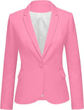 Womens Notched Lapel Work Blazer Jacket - Classic Office Tailoring