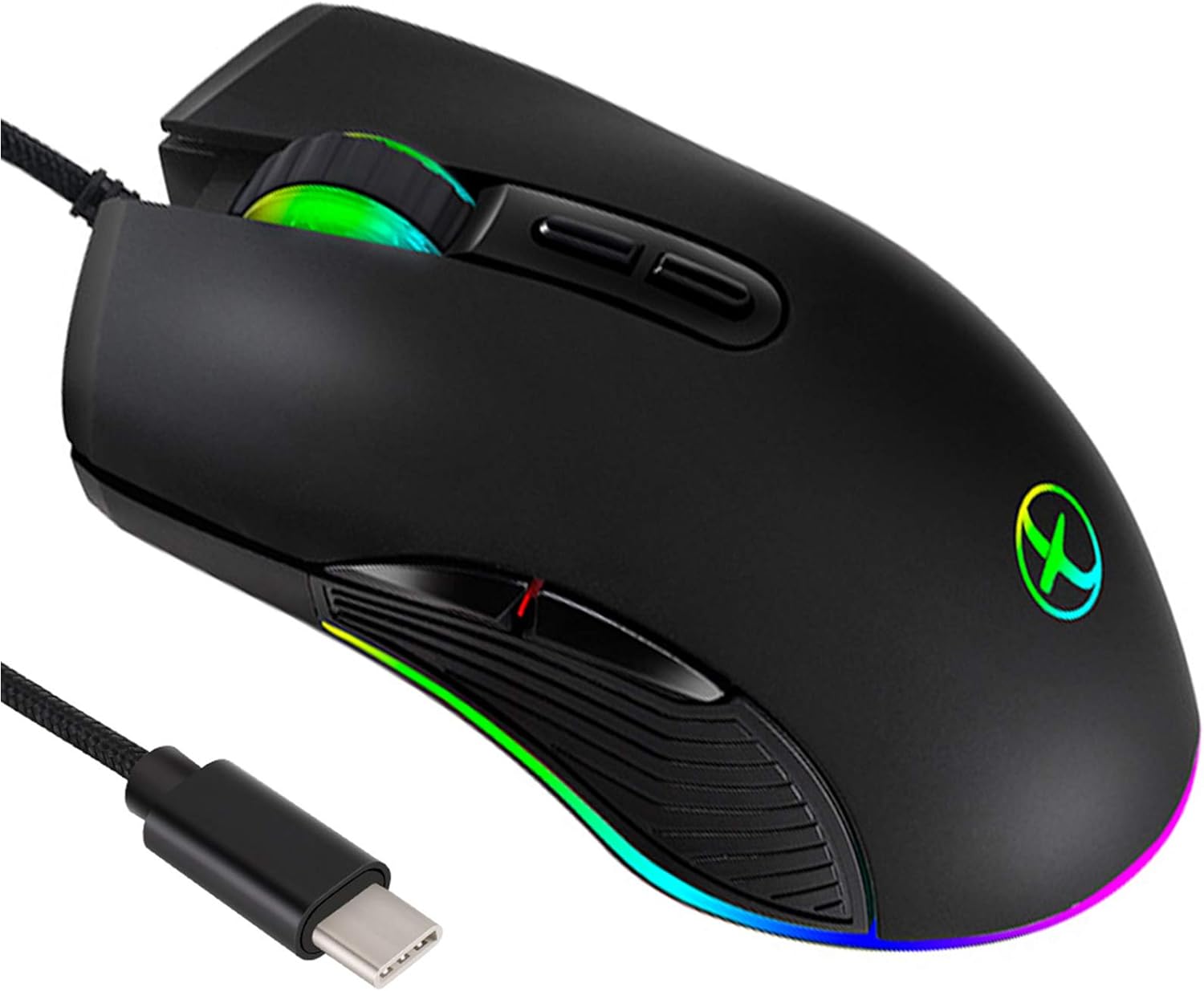IULONEE USB C Gaming Mouse - Ergonomic 4 RGB Backlight