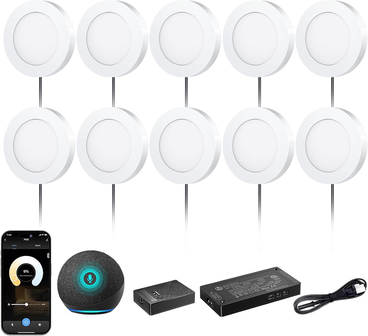 Smart Under Cabinet Lighting with Voice Control and App Features