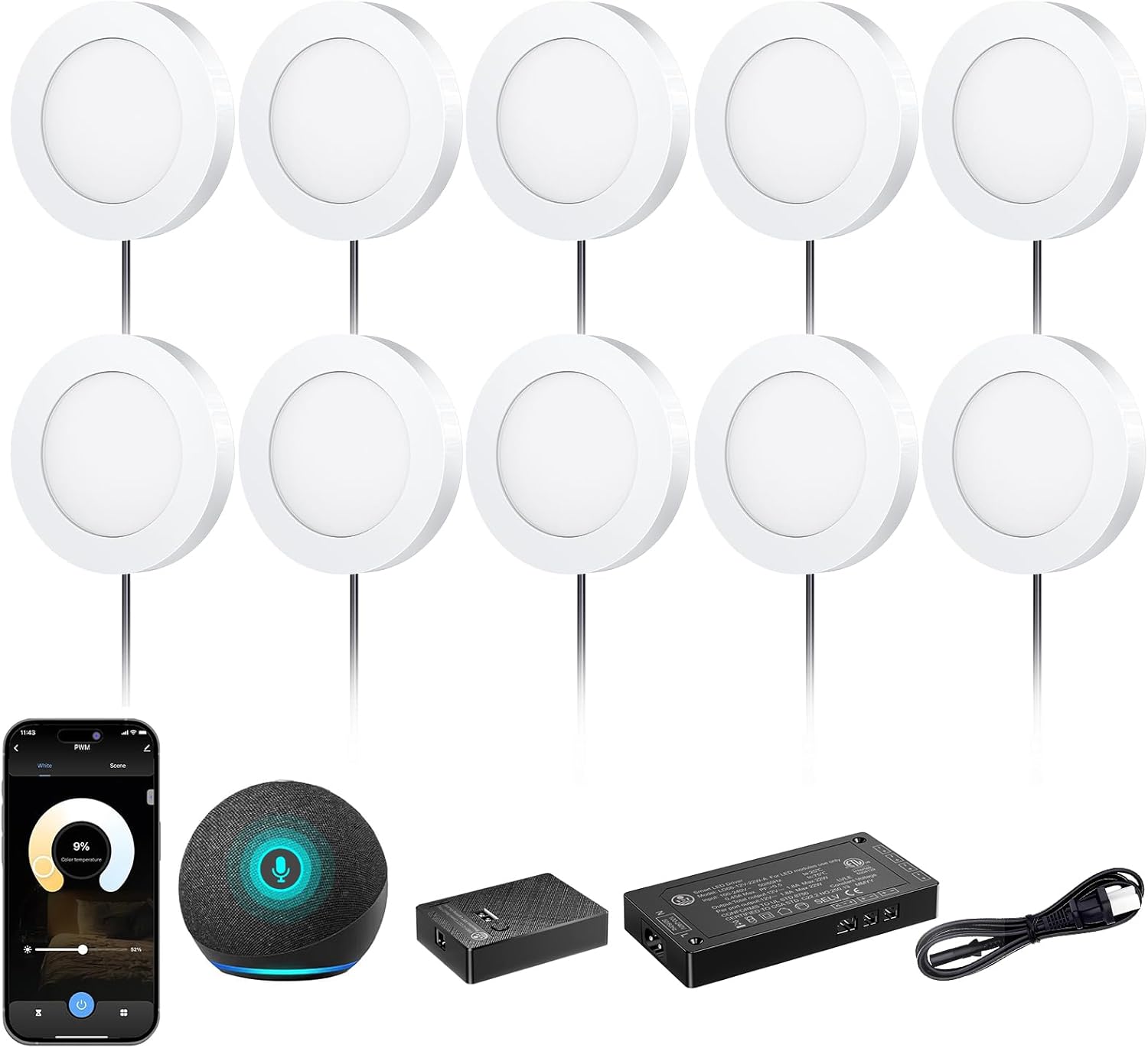 Smart Under Cabinet Lighting with Voice Control and App Features