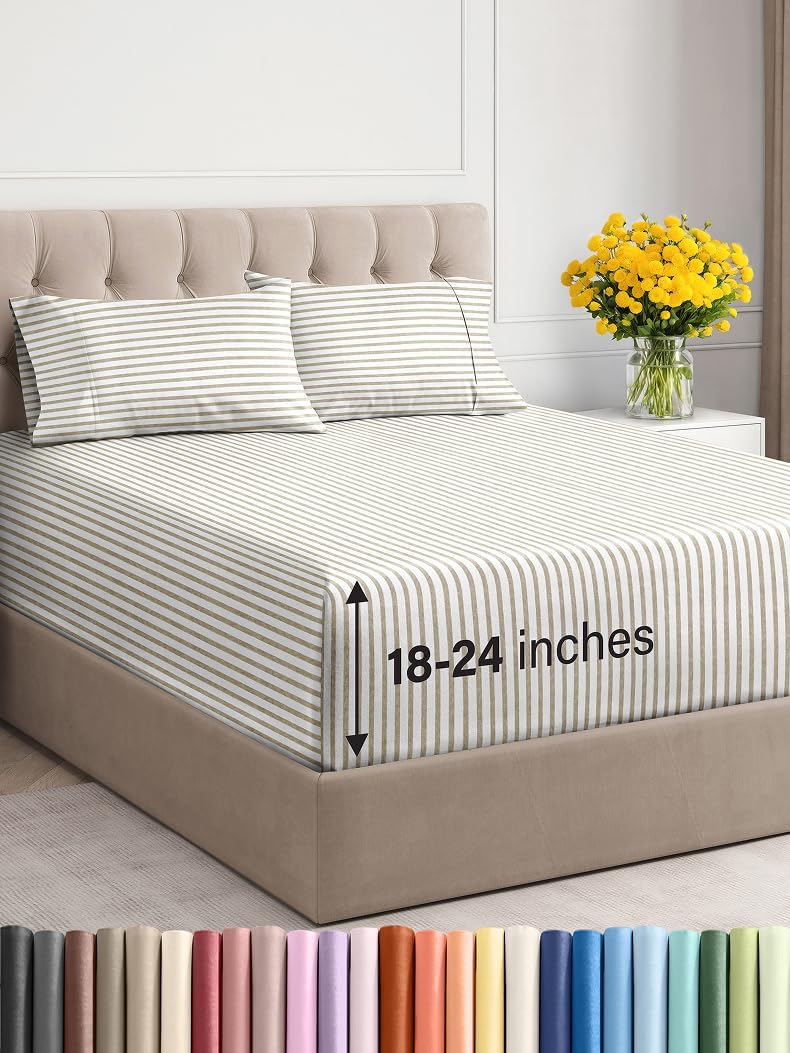 Extra Deep Twin XL Sheet Set - Breathable & Cooling Sheets