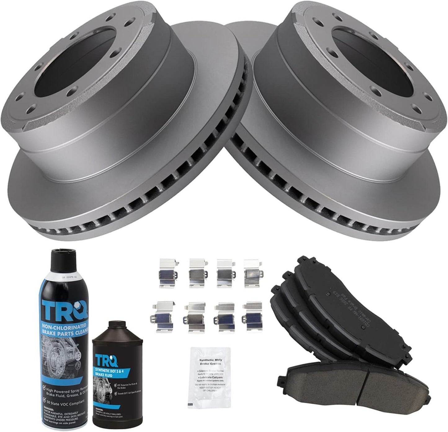 TRQ Rear Brake Pad & Rotor Kit for 2013-2019 Ford Super Duty