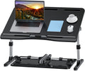 Laptop Bed Tray Desk Adjustable PVC Leather Bed Table - Portable Stand