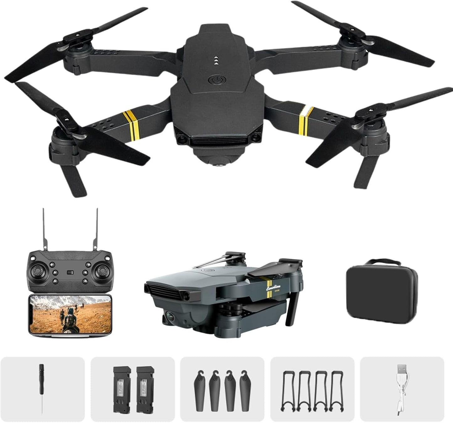 Black Falcon 4k Drone with Camera for Beginners and Kids