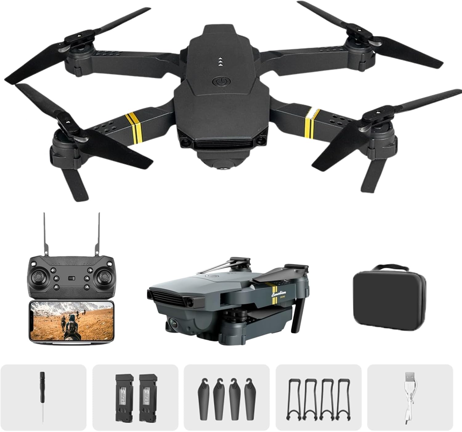 Black Falcon 4k Drone with Camera for Beginners and Kids