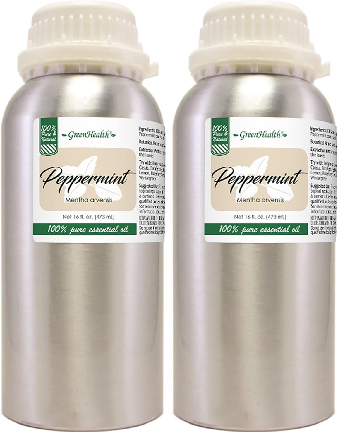 Pure Peppermint Essential Oil 2 Pack for Diffusers & Cleaning