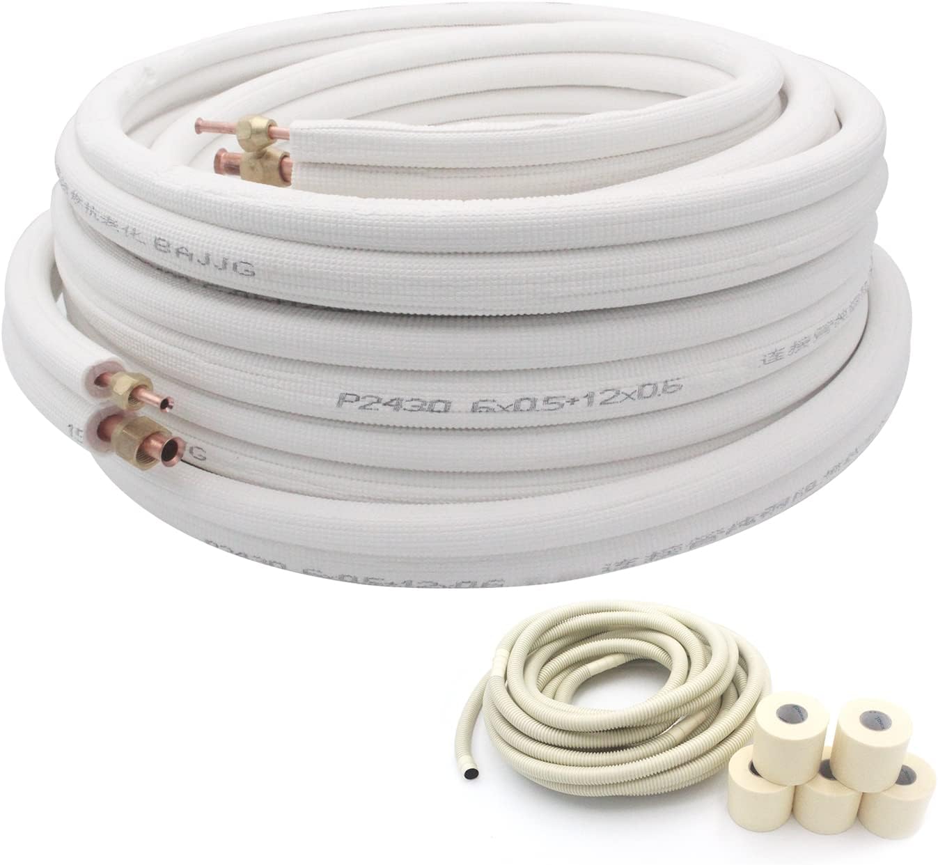 Premium Copper Tubing Set for Mini Split AC - Insulated 50 Ft Coil Line