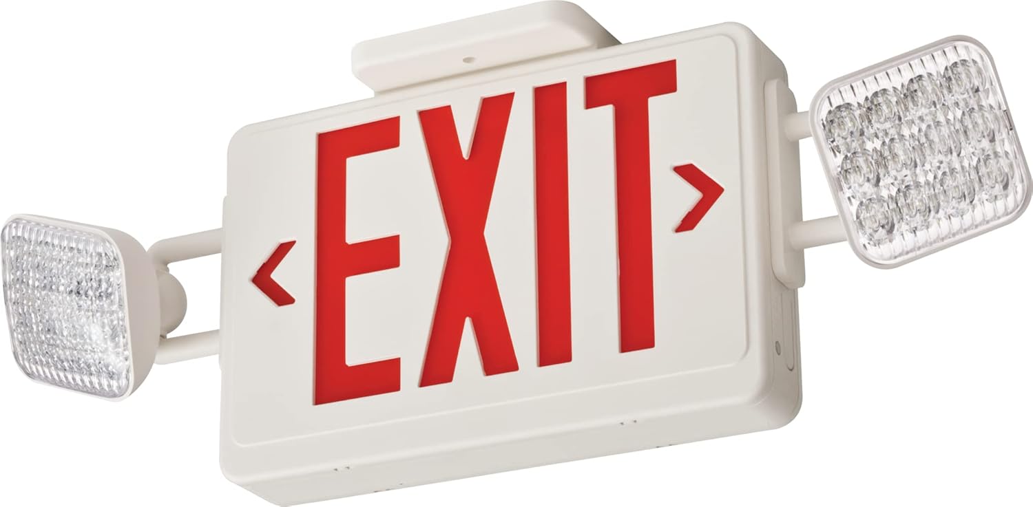 Lithonia Lighting Basics LED Exit Sign and Emergency Light Combo