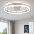 Ceiling Fan with Light Low Profile Flush Mount - Quiet 6-Speed Fan