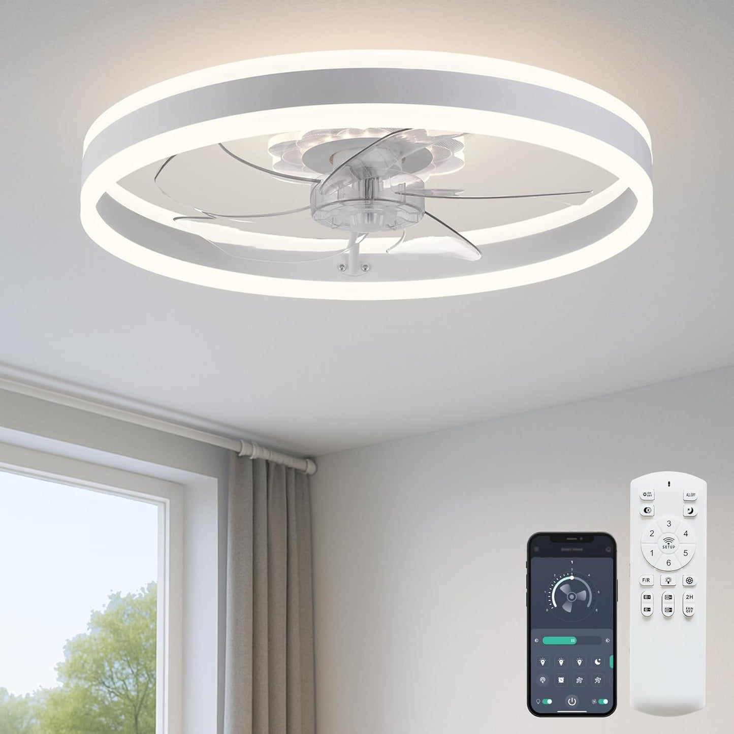 Ceiling Fan with Light and Remote Control for Home Comfort