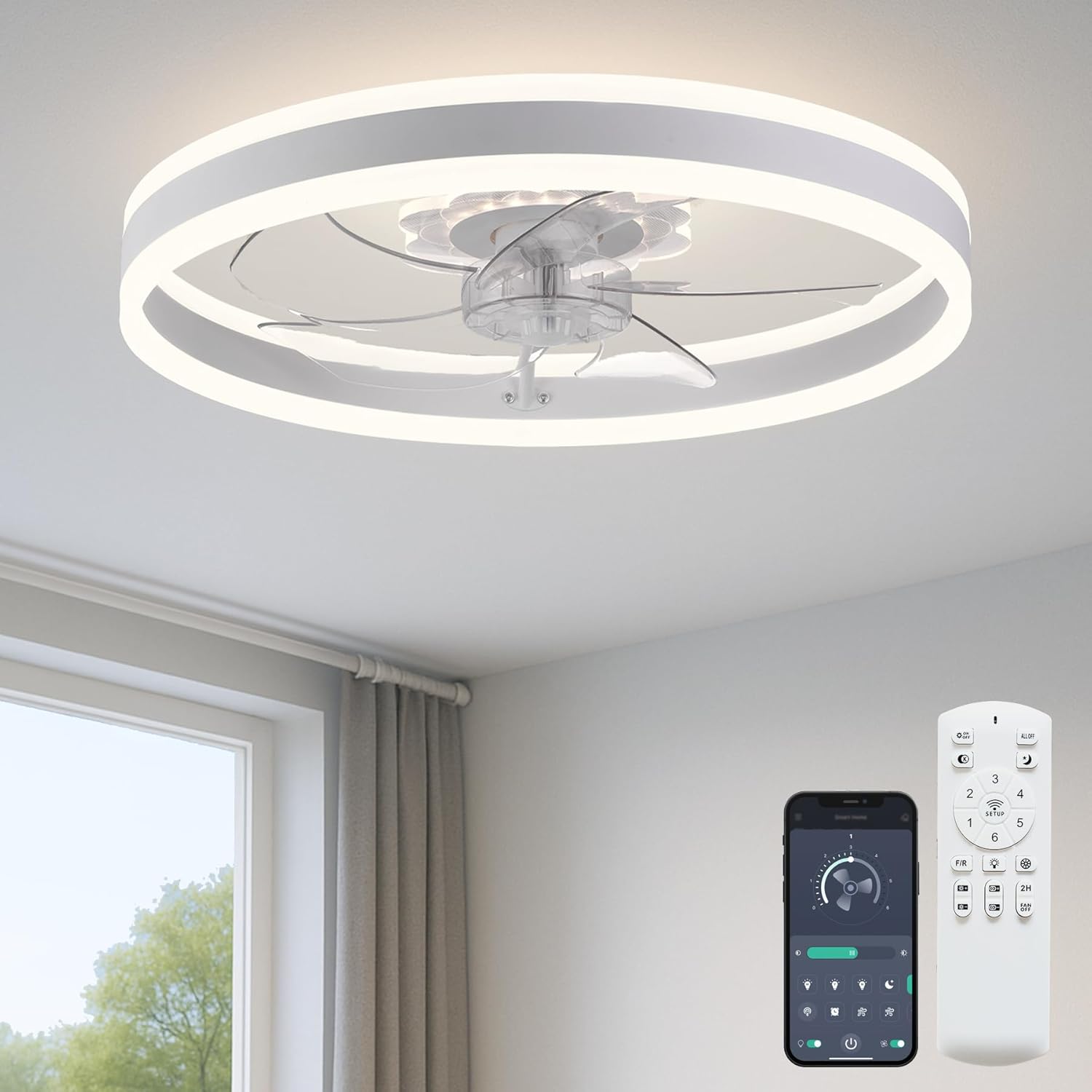 Ceiling Fan with Light and Remote Control for Home Comfort