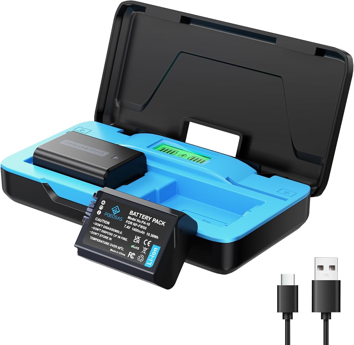 NP-FW50 Battery with Fast Dual Charger for Sony Cameras