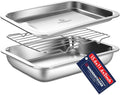 Stainless Steel Food Prep Container with Rack & Lid for Cooking