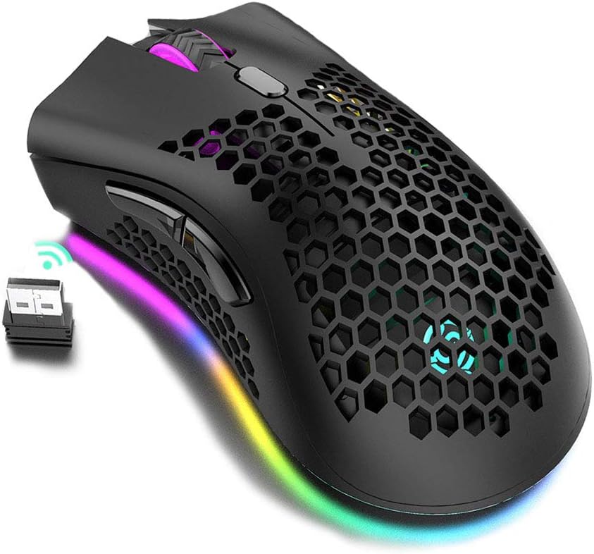 Wireless RGB Gaming Mouse by Attoe - Lightweight & Rechargeable
