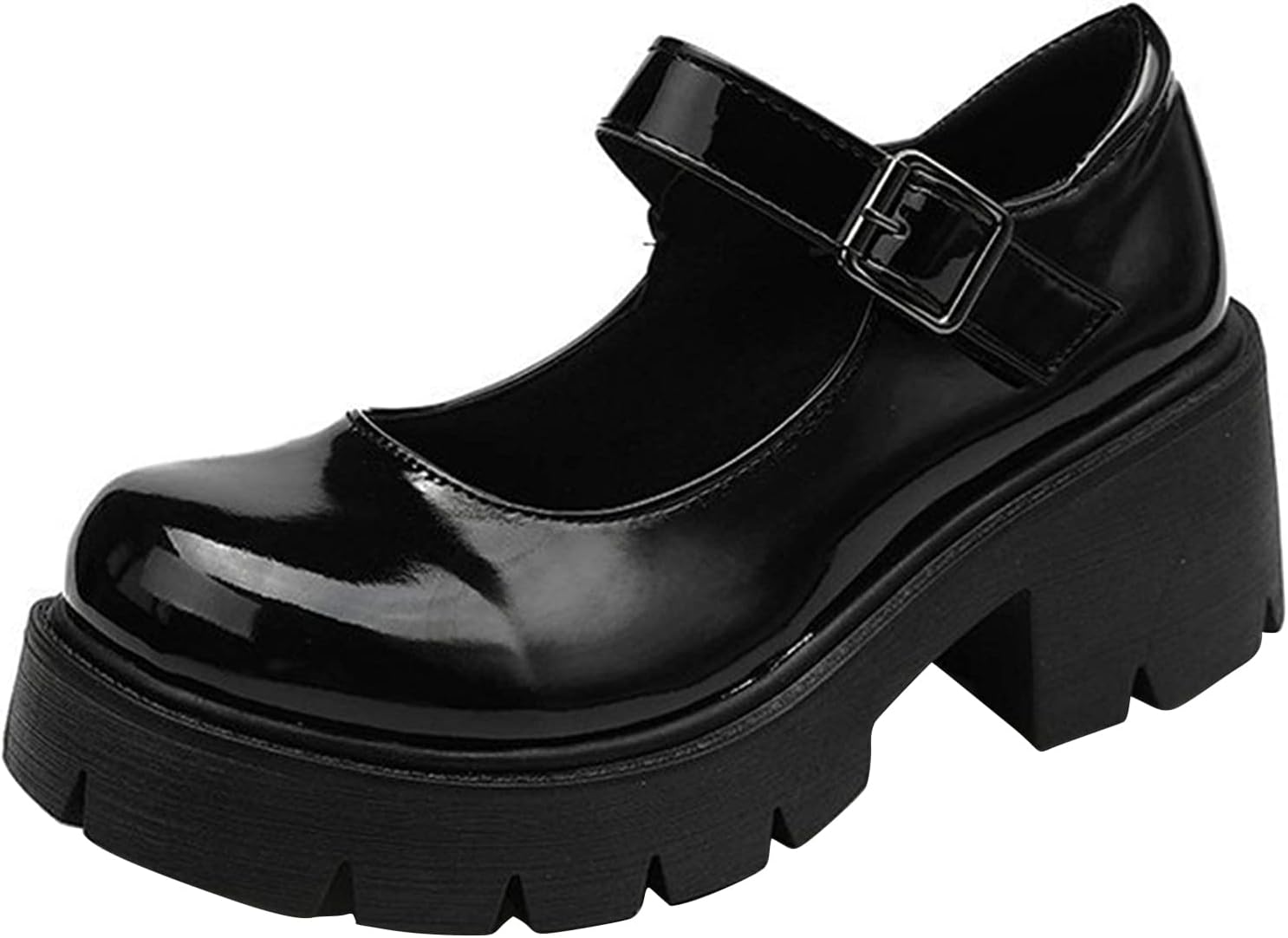 Women's Platform Mary Janes Chunky Heel Ankle Strap Shoes