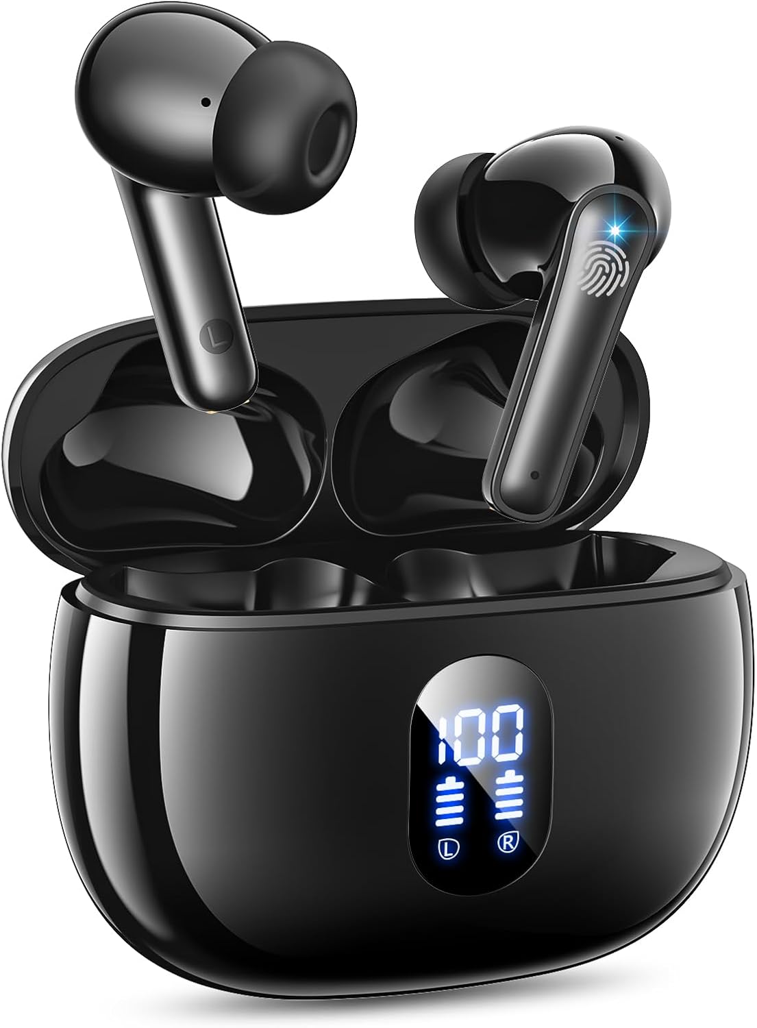 ZZU Wireless Earbuds - Big Bass Sound, 48H Playtime, IPX7, Hands-Free Calls