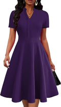 Mokayee Womens Summer V Neck Fit and Flare Dress - With Pockets