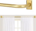 Gold Wrap Around Curtain Rods 66 to 120 in - Brushed Gold Blackout