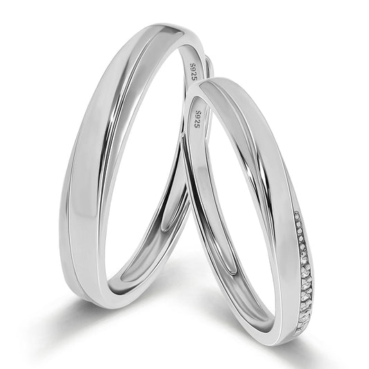 Meissa 2 Pcs Couple Rings for Men and Women in 925 Silver