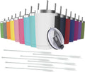 16 pack 20 oz Stainless Steel Insulated Tumbler with Straw and Lid