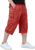 EKLENTSON Men's Cargo Shorts Below Knee 3/4 Capri Pants - Comfortable