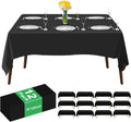 12 Pack Premium Black Plastic Table Cloth 70 in x 120 in - Disposable