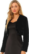 Allegra K Women's Evening Shrug Faux Fur Bolero Jacket - Crop Style