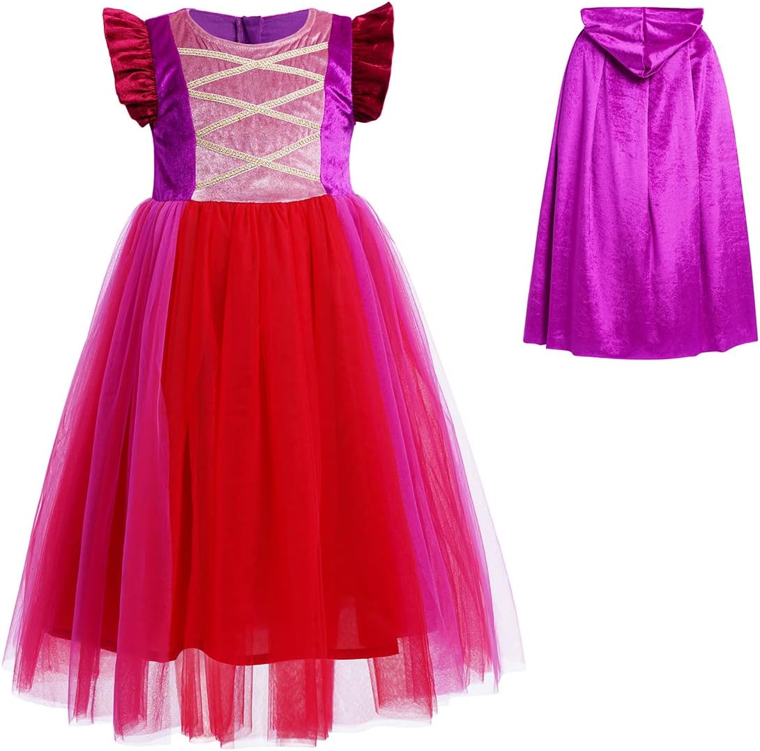 OBEEII Halloween Costume for Girls with Velvet Tulle Tutu Dress