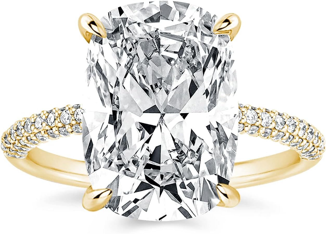 4CT Elongated Cushion Cut Promise Ring for Women in Silver