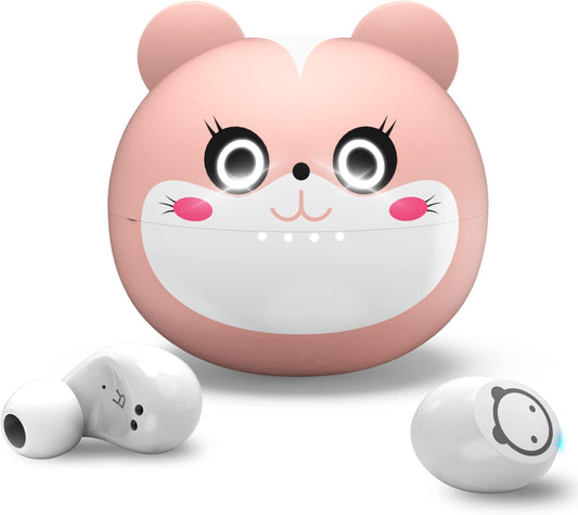 AMAFACE Pink Kids Earbuds: 36H Playtime, IPX5, Noise Reduction