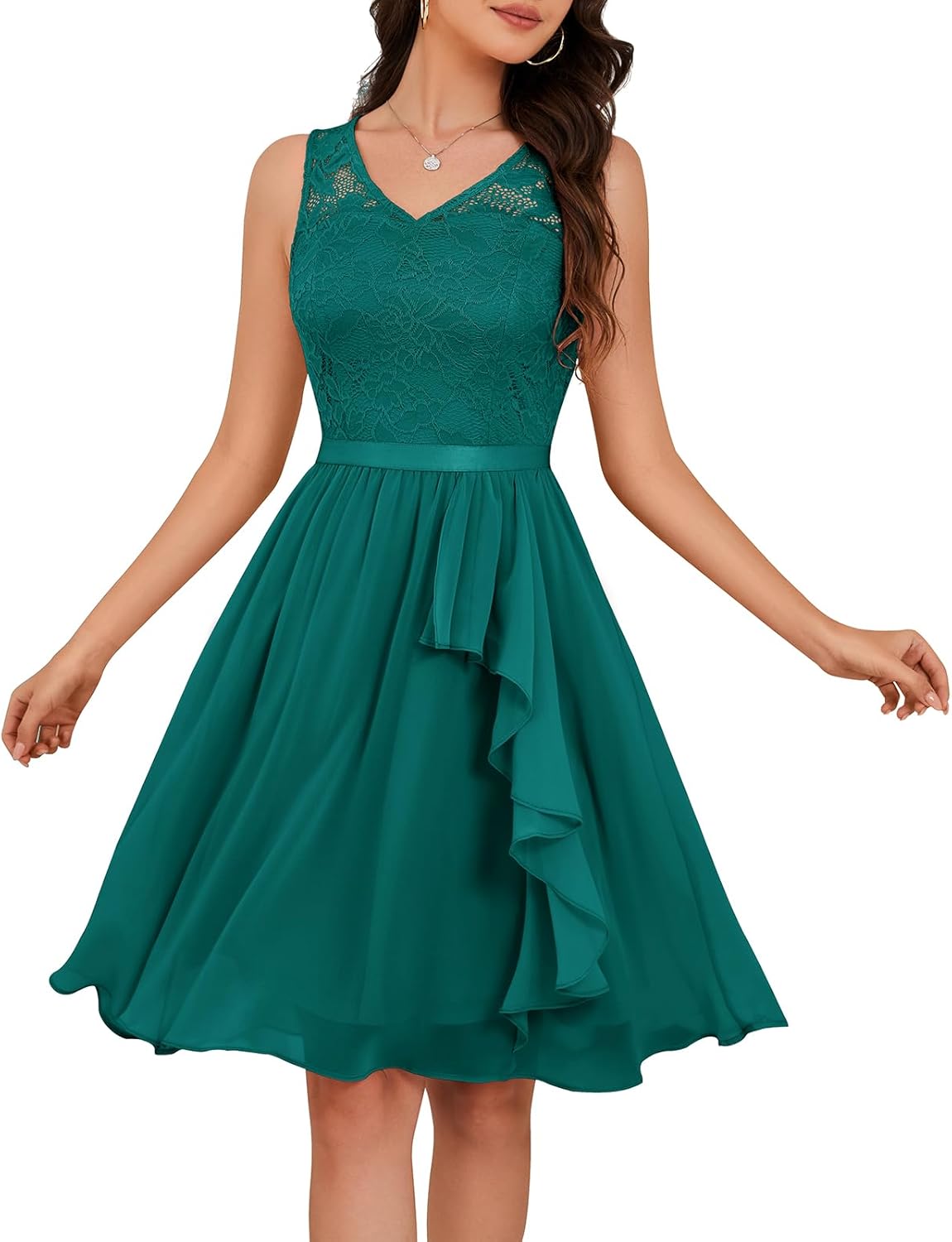 Elegant Women's Cocktail Party Dresses with Handkerchief Hem